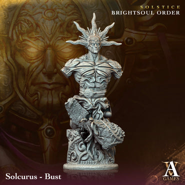 3D Printed Archvillain Games Solcurus Bust Solstice Ray of Sol Myr 28 32mm D&D (Online Only)