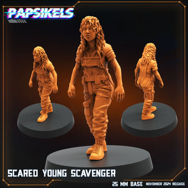3D Printed Papsikels Scared Young Scavenger Nov 2024 Scifi 28mm 32mm (Online Only)