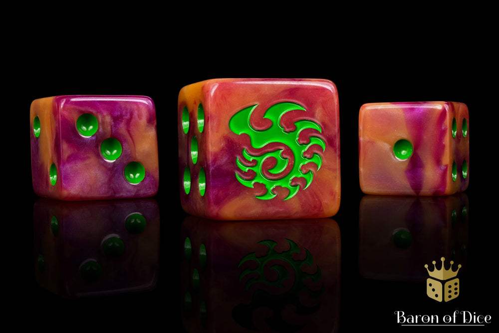 Alien Dice - Orange & Green