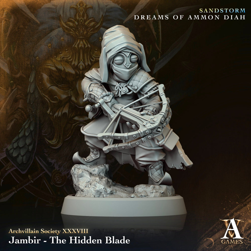 3D Printed Archvillain Games Jambir The Hidden Blade Archvillain Society Vol XXXVIII 28 32mm D&D (Online Only)