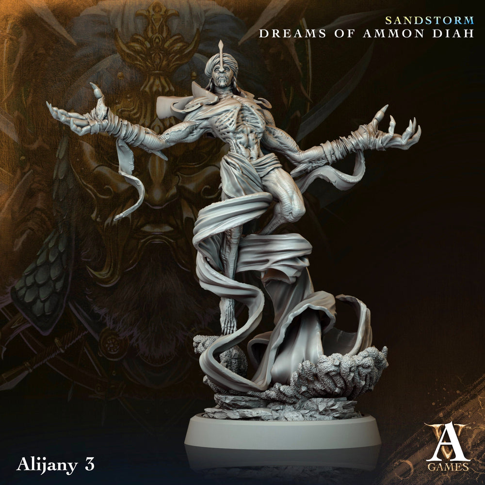 3D Printed Archvillain Games Alijany Sandstorm Dreams of Ammon Diah 28 32mm D&D (Online Only)