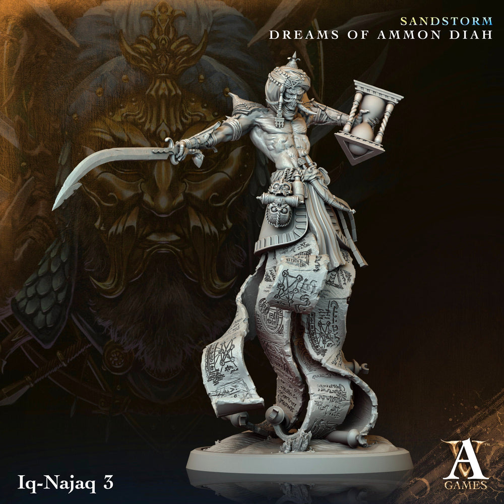 3D Printed Archvillain Games Iq Najaq Sandstorm Dreams of Ammon Diah 28 32mm D&D (Online Only)