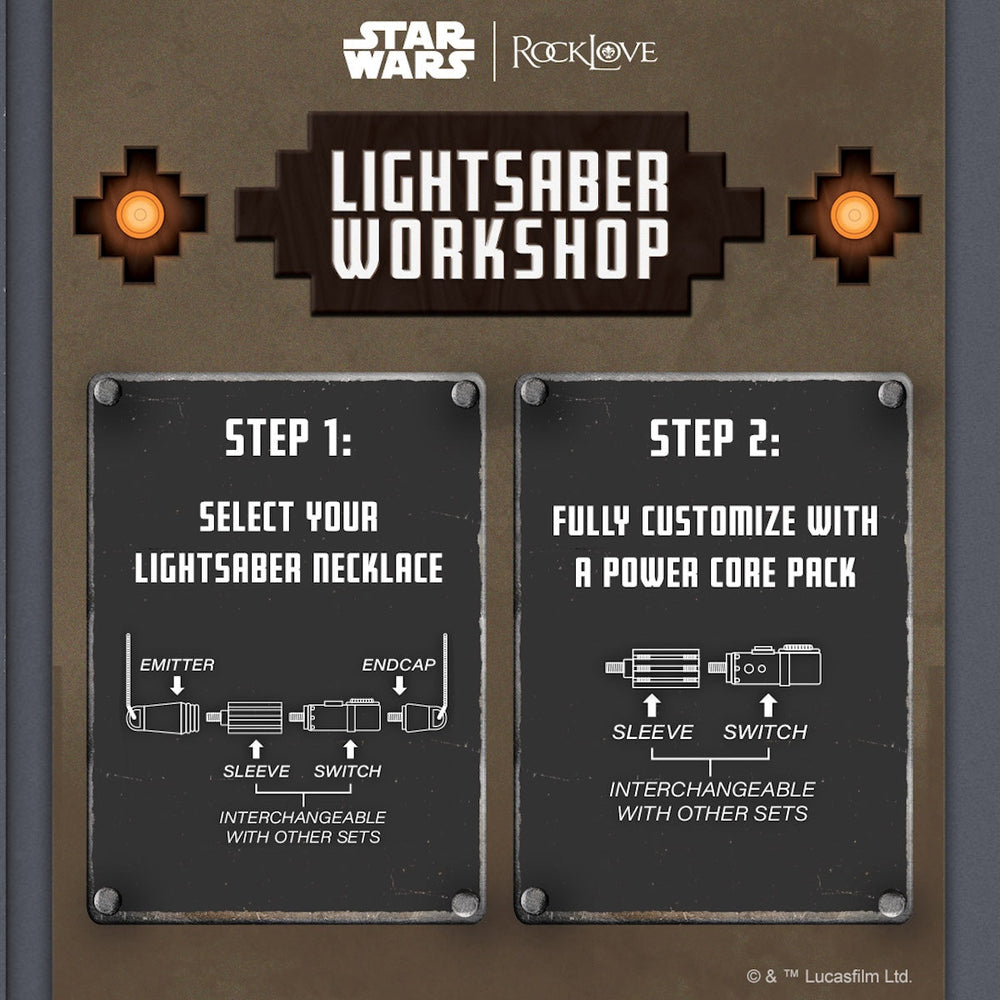 Star Wars X RockLove LIGHTSABER WORKSHOP Duty and Resolve Lightsaber Necklace (ONLINE ORDER ONLY)