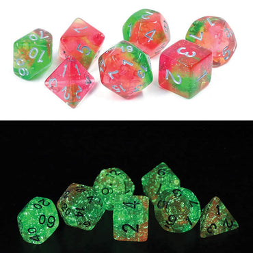 SDZ000601 Lotus Glowworm Resin Dice with Silver Numbers 16mm (5/8 inch) (ONLINE ORDER ONLY)