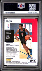 Graded 2018-19 Panini Chronicles Shai Gilgeous-Alexander #514 Rookie RC Basketball Card PSA 10 Gem Mint
