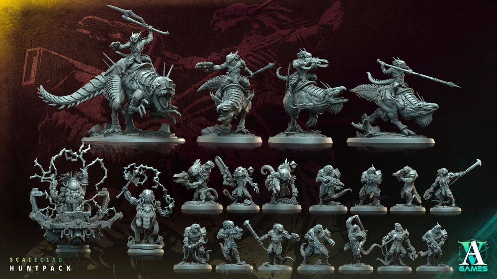 3D Printed Archvillain Games Scaleclad Huntmaster Scaleclad Huntpack 28 32mm D&D (Online Only)