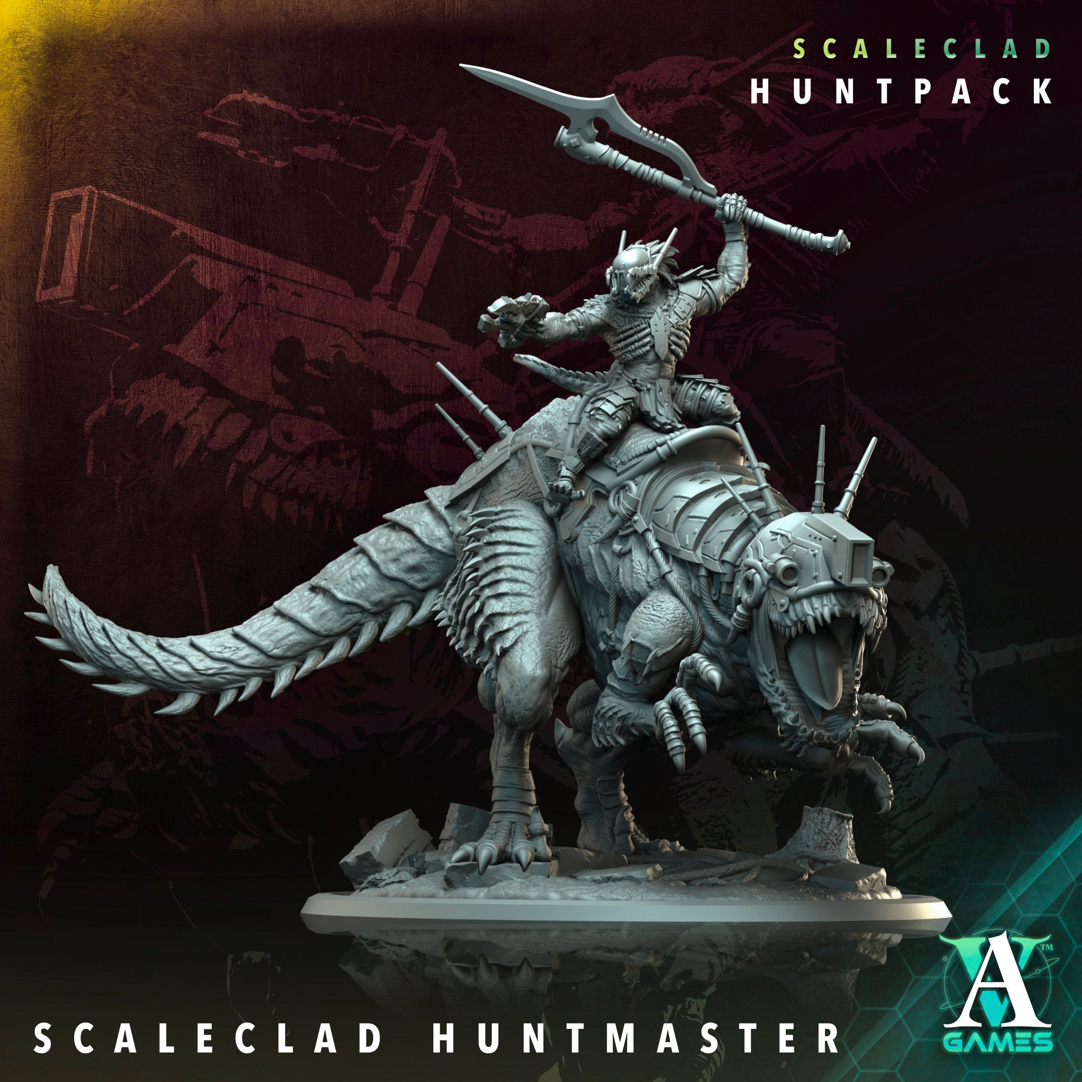 3D Printed Archvillain Games Scaleclad Huntmaster Scaleclad Huntpack 28 32mm D&D (Online Only)