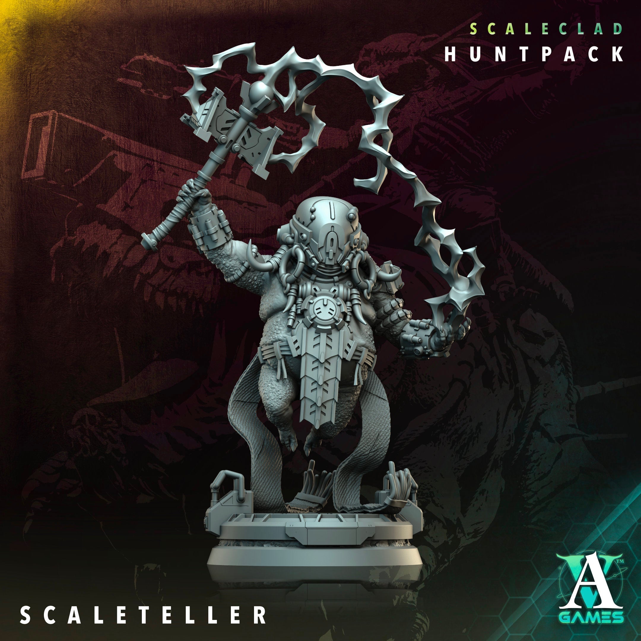 3D Printed Archvillain Games Scaleteller Scaleclad Huntpack 28 32mm D&D (Online Only)