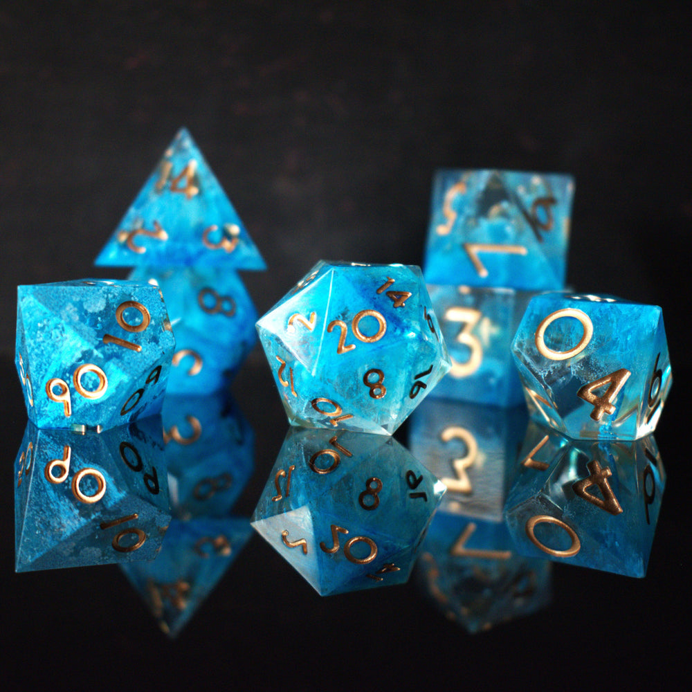 Shape of Water Sharp-Edged Resin Dice Set (ONLINE ORDER ONLY)