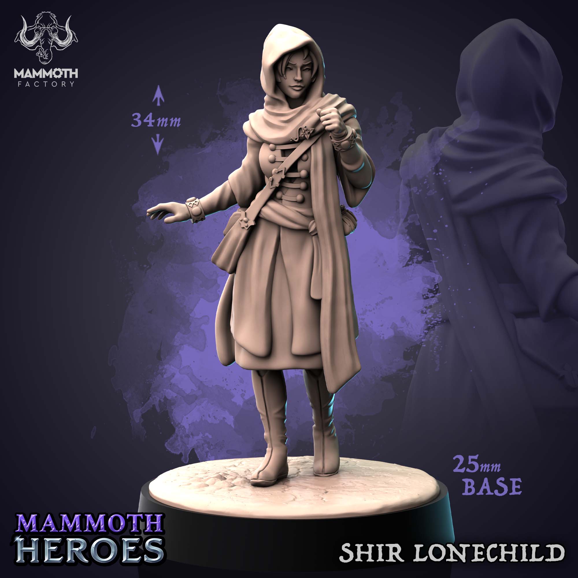 Shir Lonechild, Dream Teller – Human Cleric Female Miniature (ONLINE ORDER ONLY)