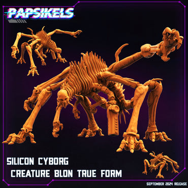 3D Printed Papsikels  Silicon Cyborg Creature Blon True Form SEPTEMBER 2024 CYBERPUNK 28mm 32mm (Online Only)