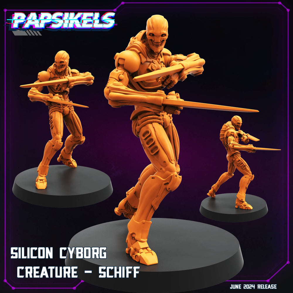 3D Printed Papsikels Silicon Cyborg Creature Schiff Set JUNE 2024 TRIBES - CYBERPUNK 28mm 32mm (Online Only)
