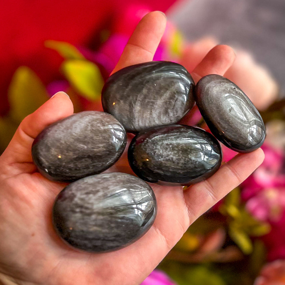 Silver Obsidian Palmstones (ONLINE ORDER ONLY)