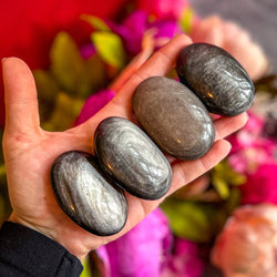 Silver Obsidian Palmstones (ONLINE ORDER ONLY)