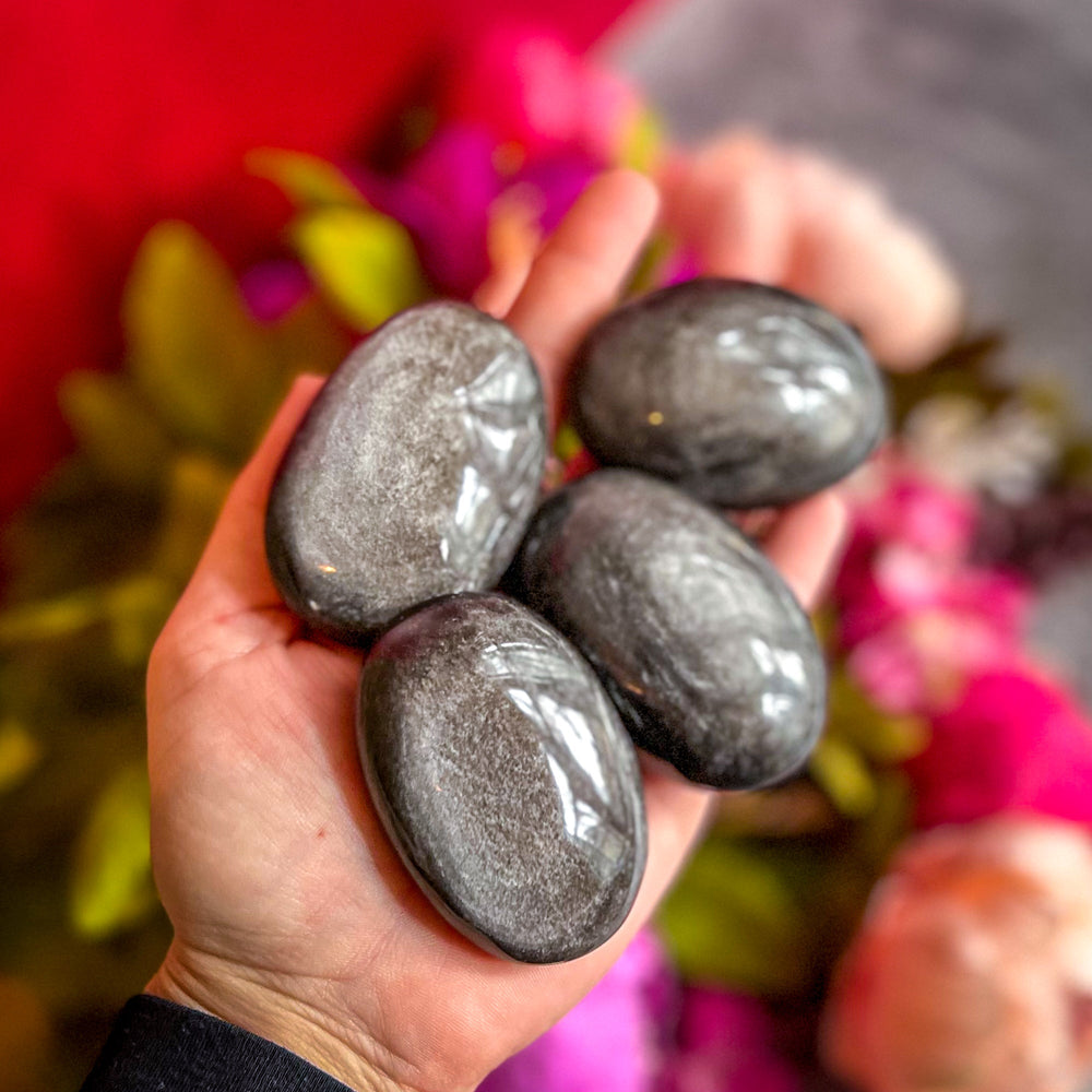 Silver Obsidian Palmstones (ONLINE ORDER ONLY)