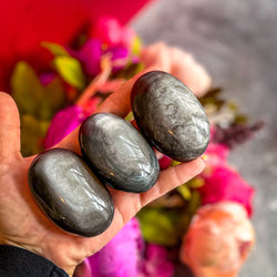 Silver Obsidian Palmstones (ONLINE ORDER ONLY)