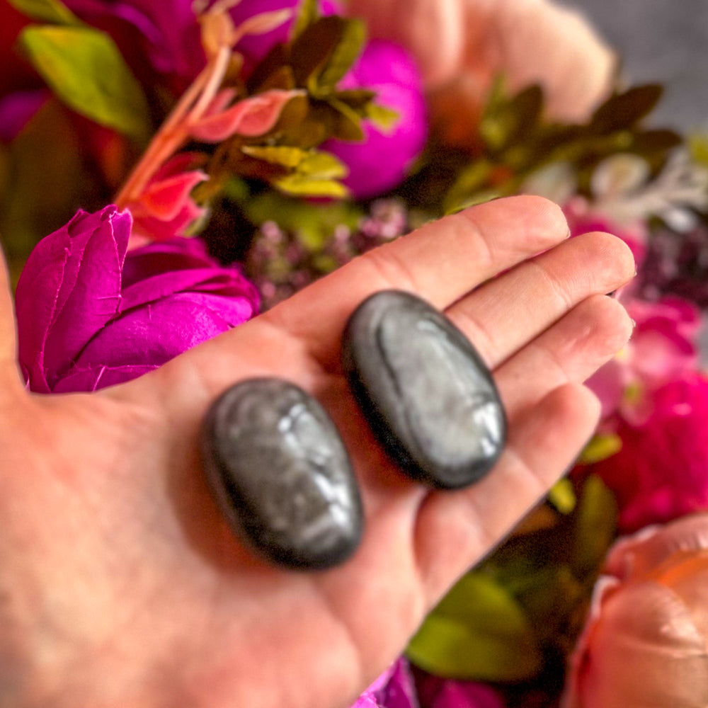 Silver Obsidian Palmstones (ONLINE ORDER ONLY)