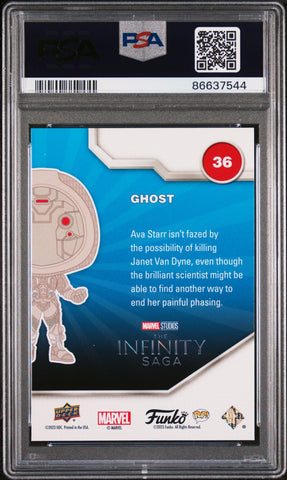 2023 UPPER DECK FUNKO POP MARVEL  GHOST PLATINUM #36  PSA 10 (Online Order Only)
