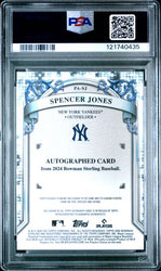 Graded 2024 Topps Bowman Sterling Spencer Jones #PASJ Prospect Autograph Rookie RC Baseball Card PSA 10 Gem Mint (ONLINE ORDER ONLY)