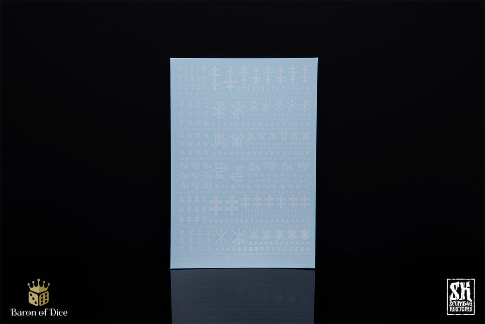 Crusade Icons A | Waterslide Decals | Baron of Dice x Scumb4g Kustoms (ONLINE ORDER ONLY)