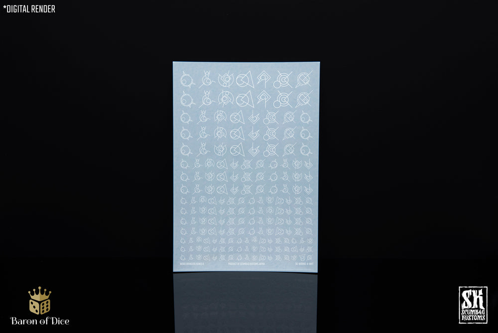 Hell Bearers Runes A | Waterslide Decals | Baron of Dice x Scumb4g Kustoms (ONLINE ORDER ONLY)