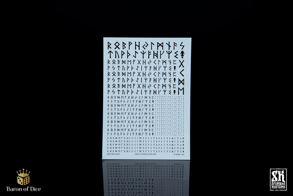 Nordic Runes A | Waterslide Decals | Baron of Dice x Scumb4g Kustoms (ONLINE ORDER ONLY)
