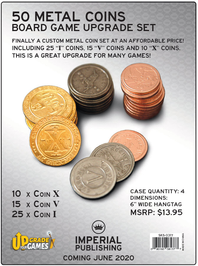 50 Metal Coin Board Game Upgrade Set (Medieval Coins) (ONLINE ORDER ONLY)