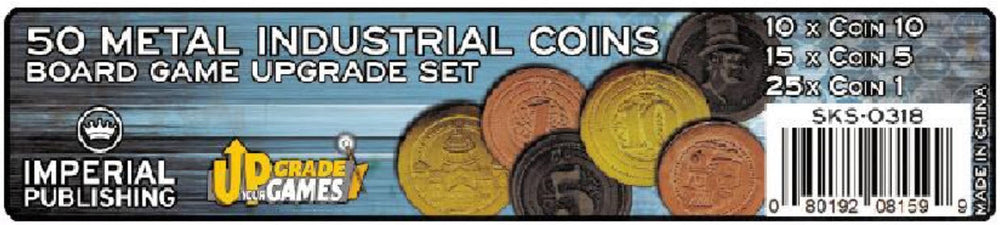 50 Metal Coin Board Game Upgrade Set (Industrial Coins)  - (ONLINE ORDER ONLY)
