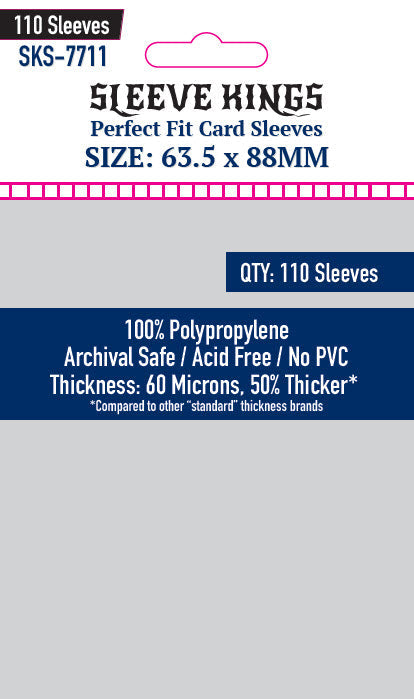 Perfect Fit Internal (Inner) Card Sleeves (63.5x88mm) 110 Pack, 60 Microns, SKS-7711 (ONLINE ORDER ONLY)