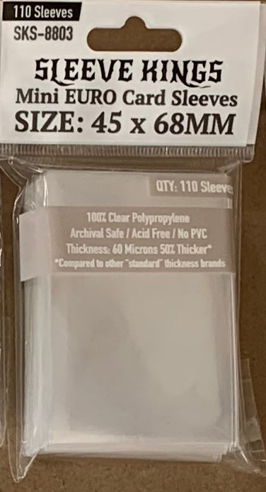 Sleeve Kings Mini Euro Card Sleeves (45x68mm) - 110 Pack, -SKS-8803 (ONLINE ORDER ONLY)