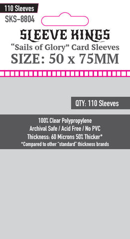 "Sails of Glory" Card Sleeves (50x75mm) 110 Pack, 60 Micron, SKS-8804 (ONLINE ORDER ONLY)