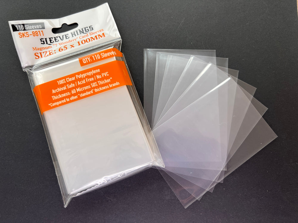 "7 Wonders" Magnum Card Sleeves (65x100mm) 110 Pack, 60 Micron, SKS-8811 (ONLINE ORDER ONLY)