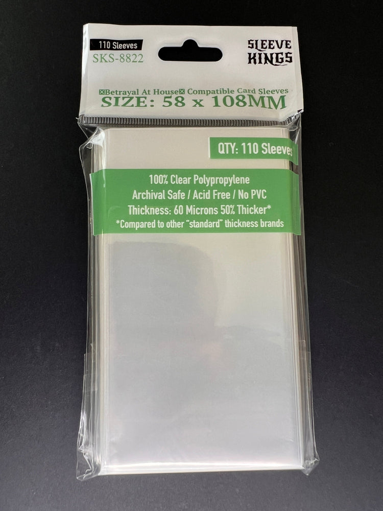 "Betrayal At House on the Hill" Compatible Sleeves (58x108mm) 110 Pack, 60 Micron, SKS-8822 (ONLINE ORDER ONLY)