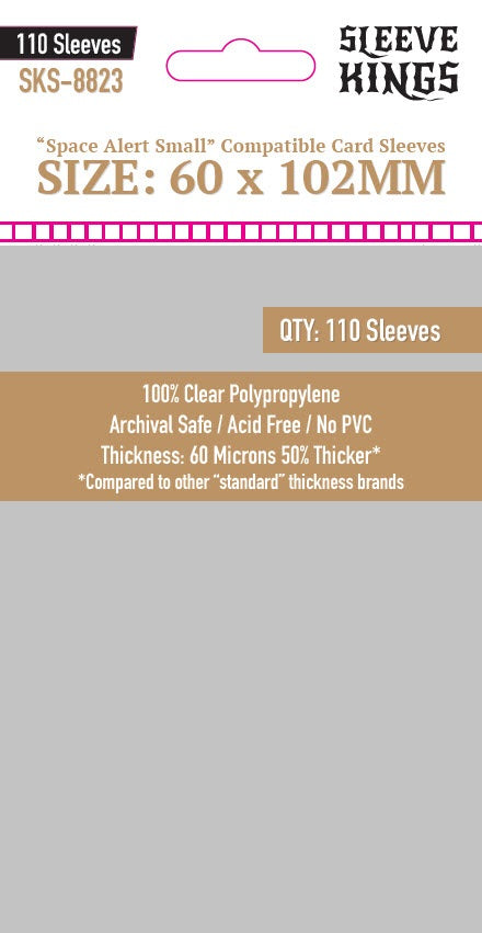 "Space Alert" Compatible Sleeves (60x102mm) 110 Pack, 60 Micron, SKS-8823 (ONLINE ORDER ONLY)