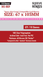 "Space Alert" Compatible Large Card Sleeves (67x103mm) 110 Pack, 60 Micron, SKS-8829 (ONLINE ORDER ONLY)