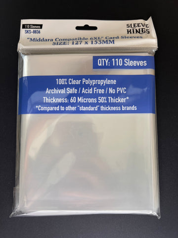 "Middara" Compatible 6XL Game Card Sleeves (127x153mm) 110 Pack, 60 Micron, SKS-8836 (ONLINE ORDER ONLY)