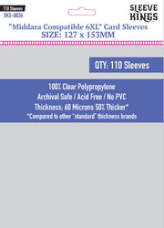 "Middara" Compatible 6XL Game Card Sleeves (127x153mm) 110 Pack, 60 Micron, SKS-8836 (ONLINE ORDER ONLY)