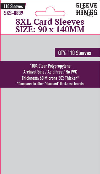 8XL Game Card Sleeves (90x140mm) 110 Pack, 60 Micron, SKS-8839 (ONLINE ORDER ONLY)
