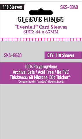 "Everdell" Compatible Mini Sleeves (44x63mm) 110 Pack, 60 Micron, SKS-8840 (ONLINE ORDER ONLY)