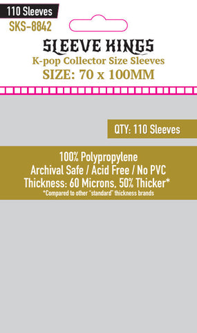 "Kpop" Collector Size Card Sleeve (70x100mm) 110 Pack, 60 Micron, SKS-8842 (ONLINE ORDER ONLY)