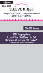 "Mega Civilization" Compatible Sleeves (75x105mm)  110 pack, 60 Micron, SKS-8845 (ONLINE ORDER ONLY)