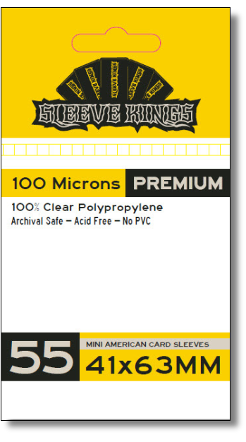 Premium Mini American Card Sleeves (41x63mm) 55 Pack, 100 Micron, SKS-9901 (ONLINE ORDER ONLY)