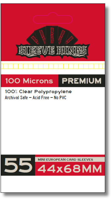 Premium Mini European Card Sleeves (44x68mm) 55 Pack, 100 Micron, SKS-9902 (ONLINE ORDER ONLY)