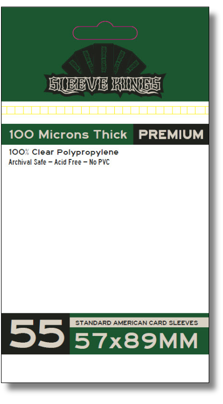 Premium Standard American Card Sleeves (57x89mm) 55 Pack, 100 Micron, SKS-9903 (ONLINE ORDER ONLY)