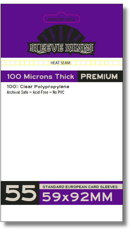 Premium Standard European Card Sleeves (59x92mm) 55 Pack, 100 Micron, SKS-9904 (ONLINE ORDER ONLY)