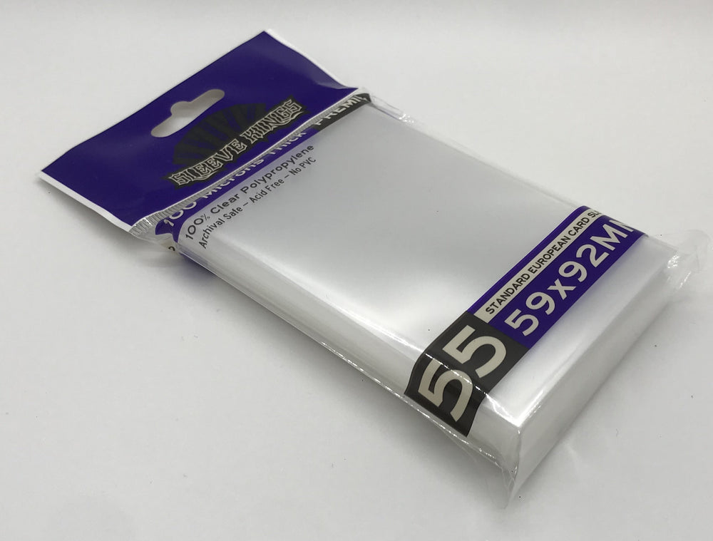 Premium Standard European Card Sleeves (59x92mm) 55 Pack, 100 Micron, SKS-9904 (ONLINE ORDER ONLY)