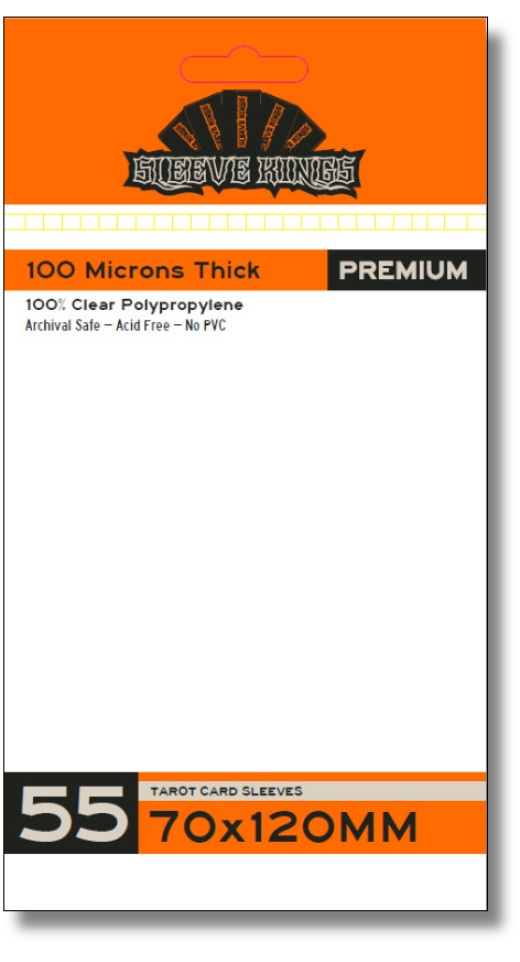 Premium "Tarot" Card Sleeves (70x120mm) 55 Pack, 100 Micron, SKS-9966 (ONLINE ORDER ONLY)