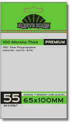 Premium "7 Wonders" Magnum Card Sleeves (65x100mm) 55 Pack, 100 Micron, SKS-9967 (ONLINE ORDER ONLY)