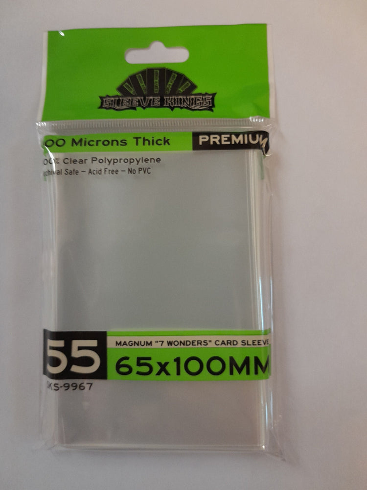 Premium "7 Wonders" Magnum Card Sleeves (65x100mm) 55 Pack, 100 Micron, SKS-9967 (ONLINE ORDER ONLY)