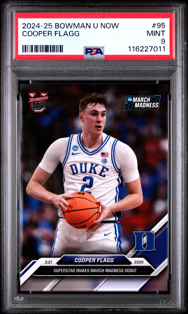 Graded 2024 Topps Bowman U Now Cooper Flagg #95 Rookie RC Basketball Card PSA 9 Mint (ONLINE ORDER ONLY)